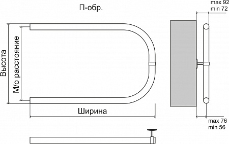 Эконом П-обр AISI 32х2 500х500 Полотенцесушитель  TERMINUS Шахты - фото 3