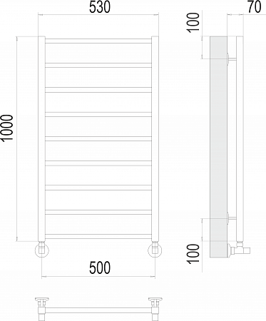 Контур П9 500х1000 Полотенцесушитель  TERMINUS Шахты - фото 3