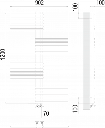 Европа П24 70х1200 Полотенцесушитель  TERMINUS Шахты - фото 3
