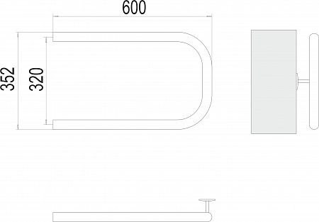 П-обр AISI 32х2 320х600 Полотенцесушитель  TERMINUS Шахты - фото 3
