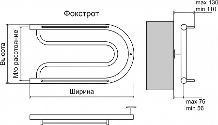 Фокстрот AISI 32х2 320х700 Полотенцесушитель  TERMINUS Шахты - фото 3