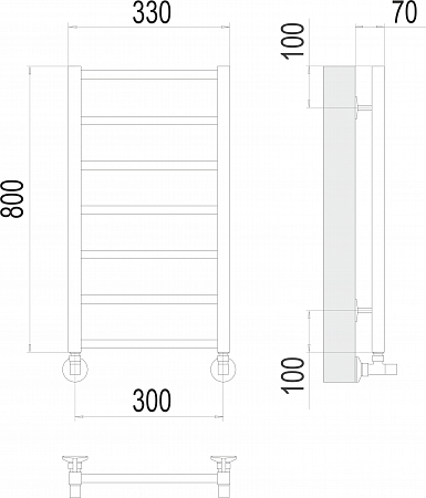 Контур П7 300х800 Полотенцесушитель  TERMINUS Шахты - фото 3