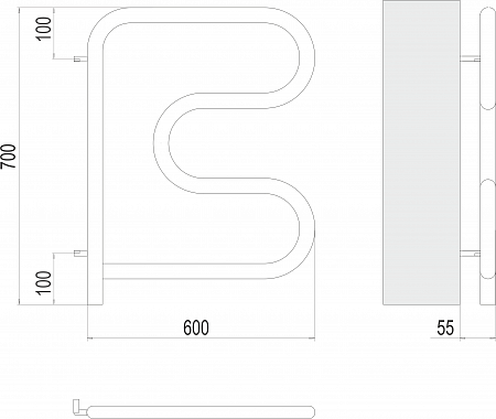 Электро 25 F-обр 600х600 поворотный Полотенцесушитель TERMINUS Шахты - фото 3