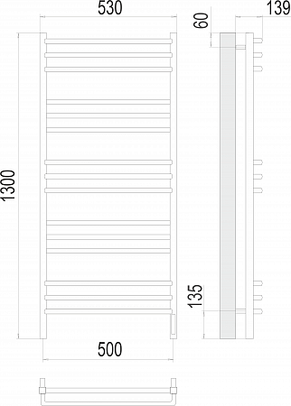 Соренто П15 500х1300 электро (sensor quick touch) Полотенцесушитель  TERMINUS Шахты - фото 3