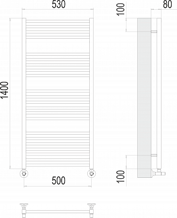 Ватикан П22 500х1400 Полотенцесушитель  TERMINUS Шахты - фото 3
