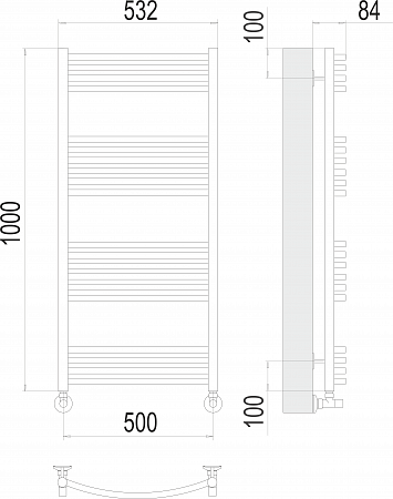 Классик П20 500х1000 Полотенцесушитель  TERMINUS Шахты - фото 3