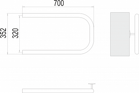 П-обр AISI 32х2 320х700 Полотенцесушитель  TERMINUS Шахты - фото 3