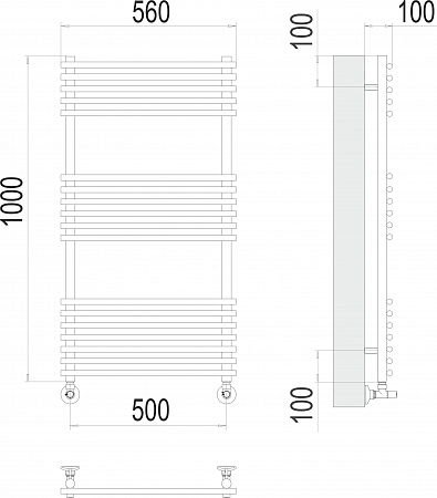 Ватра П18 500х1000 Полотенцесушитель  TERMINUS Шахты - фото 3