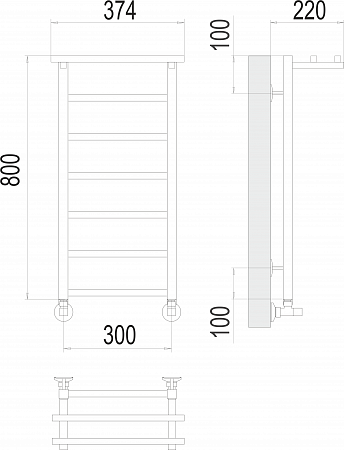 Контур с/п П7 300х800 Полотенцесушитель  TERMINUS Шахты - фото 3