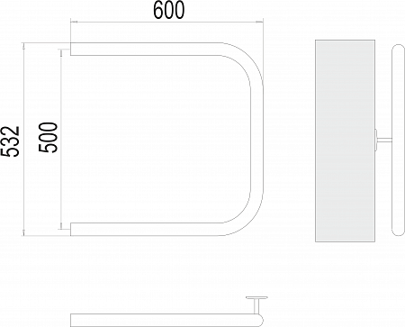П-обр AISI 32х2 500х600 Полотенцесушитель  TERMINUS Шахты - фото 3