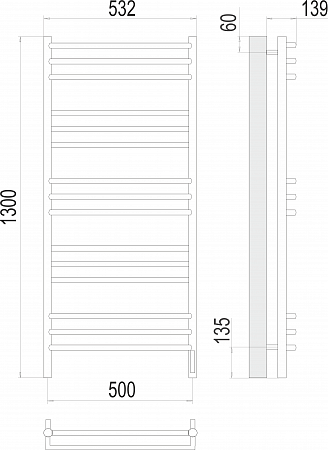 Прато П15 500х1300 электро (sensor quick touch) Полотенцесушитель  TERMINUS Шахты - фото 3