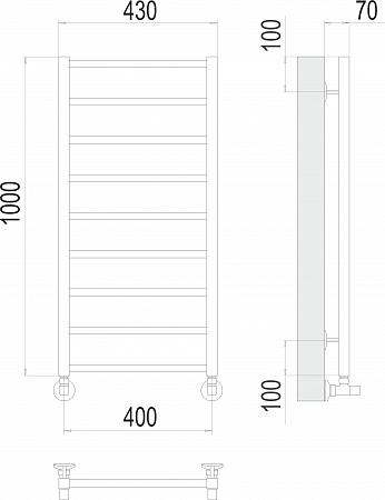 Контур П9 400х1000 Полотенцесушитель  TERMINUS Шахты - фото 3