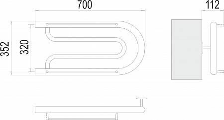 Фокстрот БШ 320х700 Полотенцесушитель  TERMINUS Шахты - фото 3