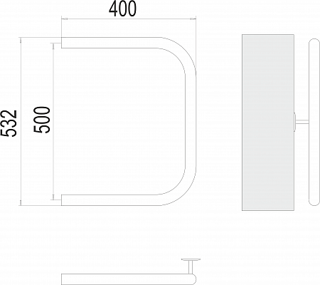П-обр AISI 32х2 500х400 Полотенцесушитель  TERMINUS Шахты - фото 3